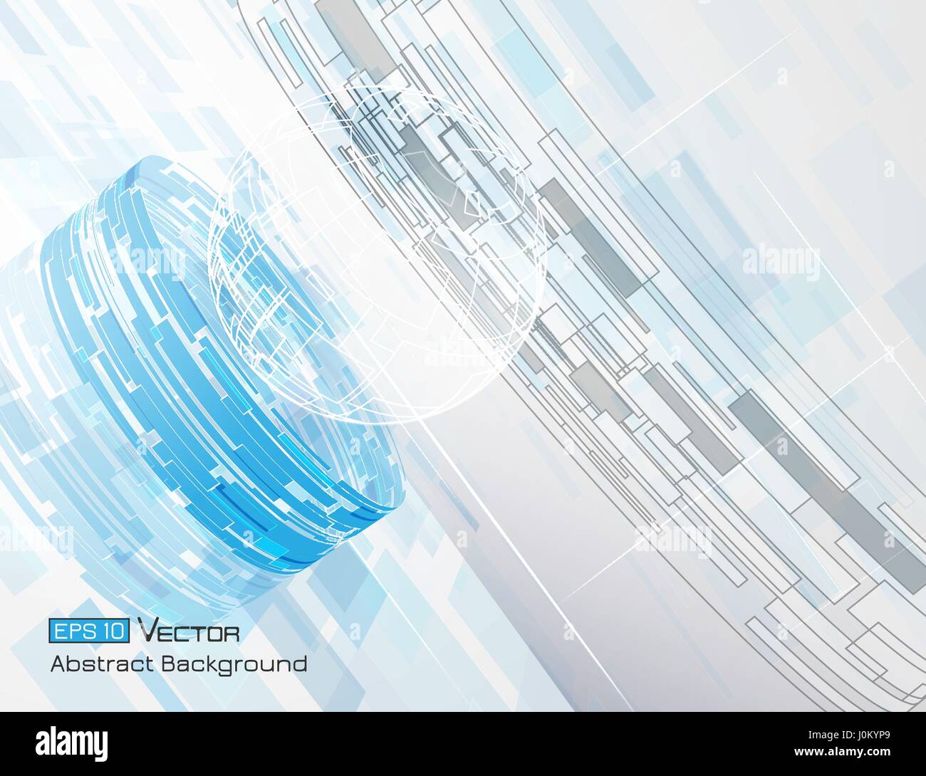 Geometric abstract background with blue colors elements and rectangles ...