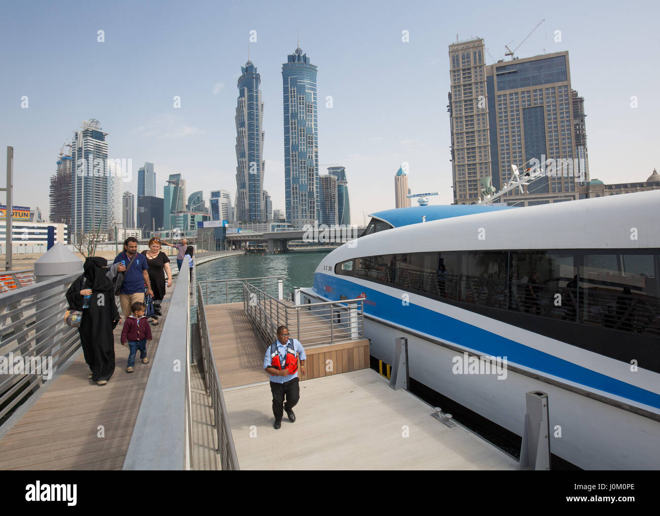 Water Taxi  Station,Business Bay Marine Transport Station,Dubai,UAE. Stock Photo