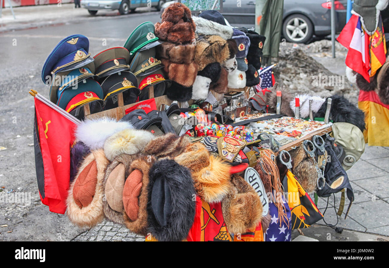 cart-on-the-streets-of-berlin-with-objects-from-communist-times-stock