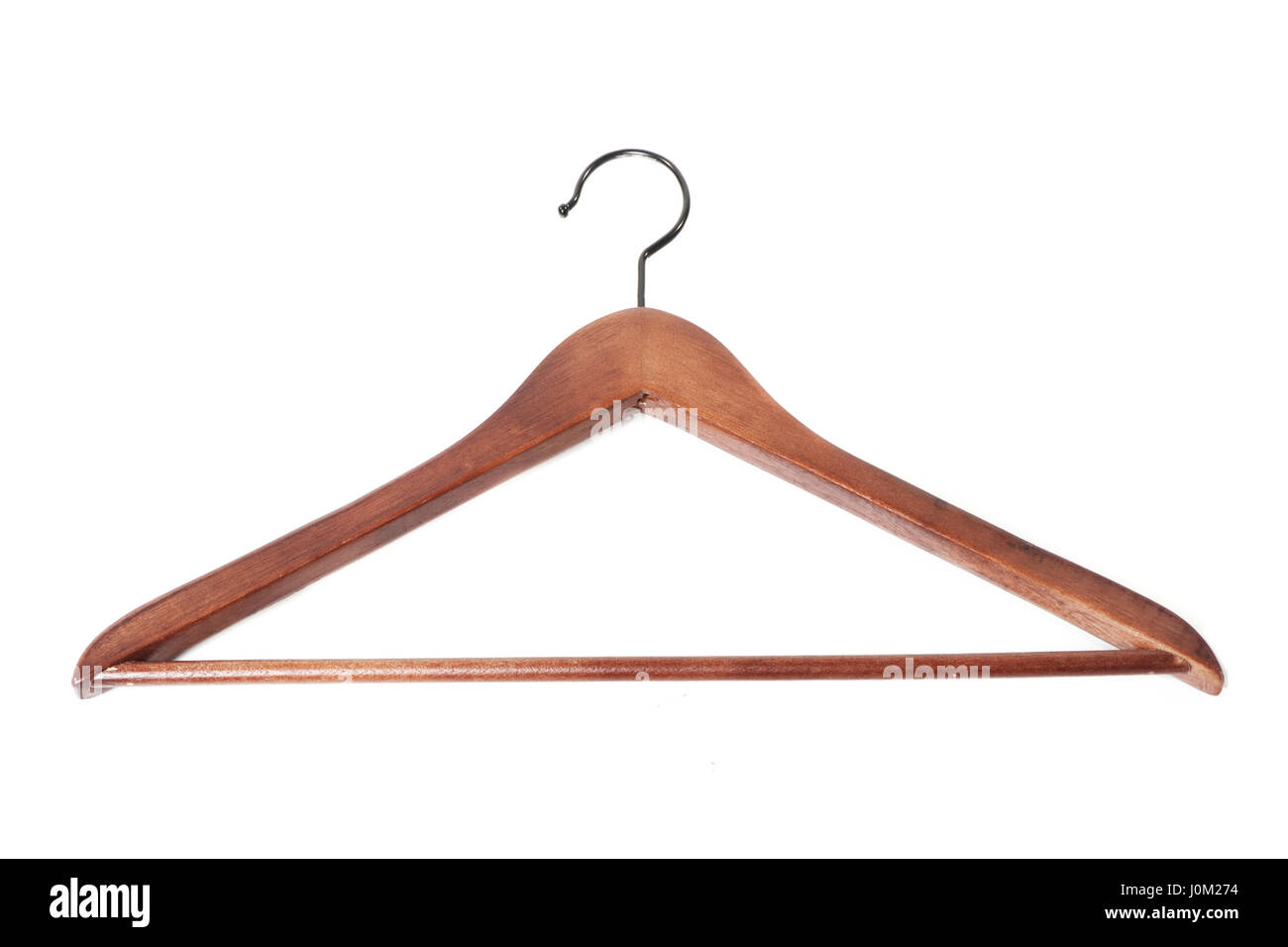 Wooden hanger isolated on white background Stock Photo Alamy