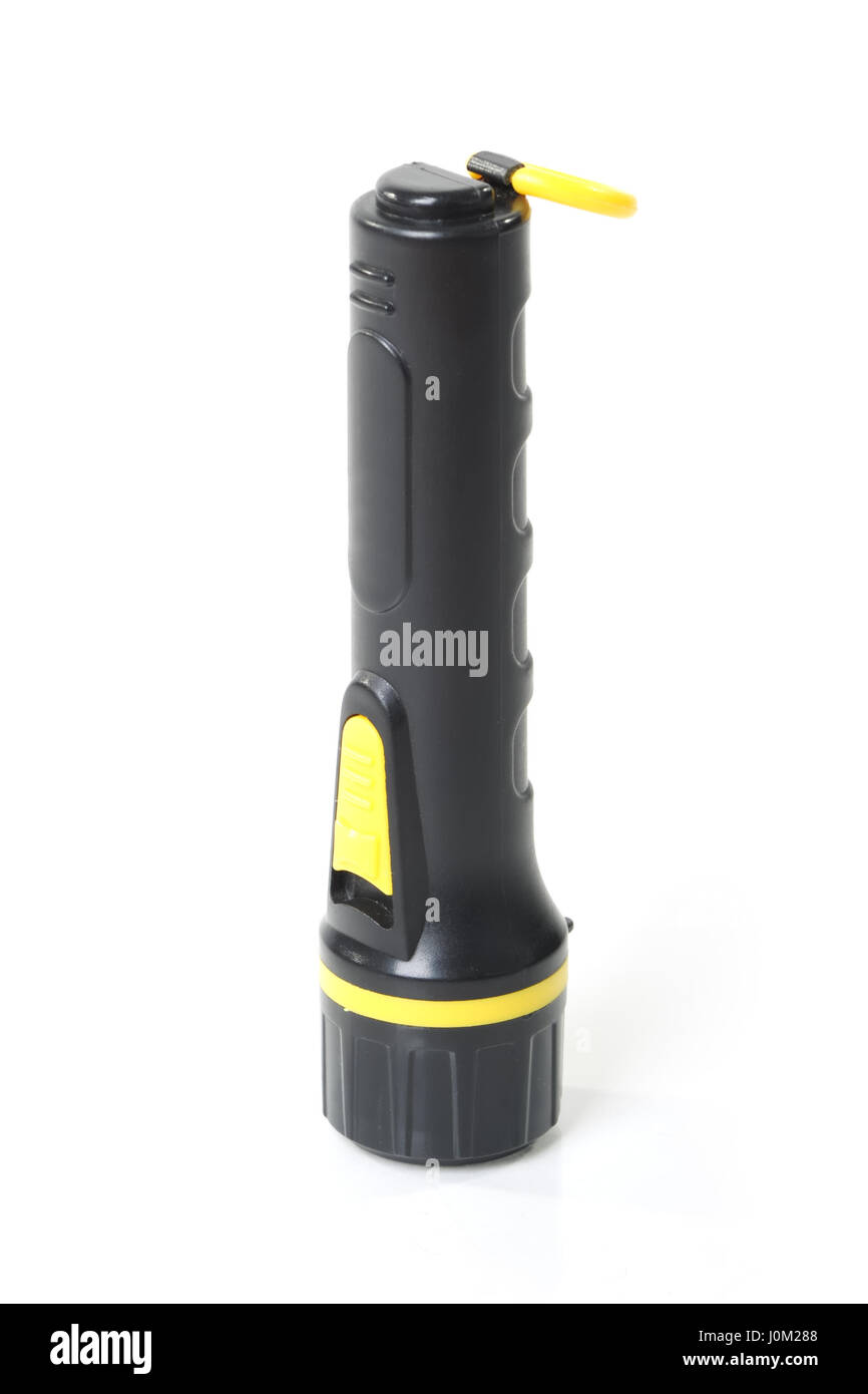 LED flashlight isolated on white background Stock Photo - Alamy