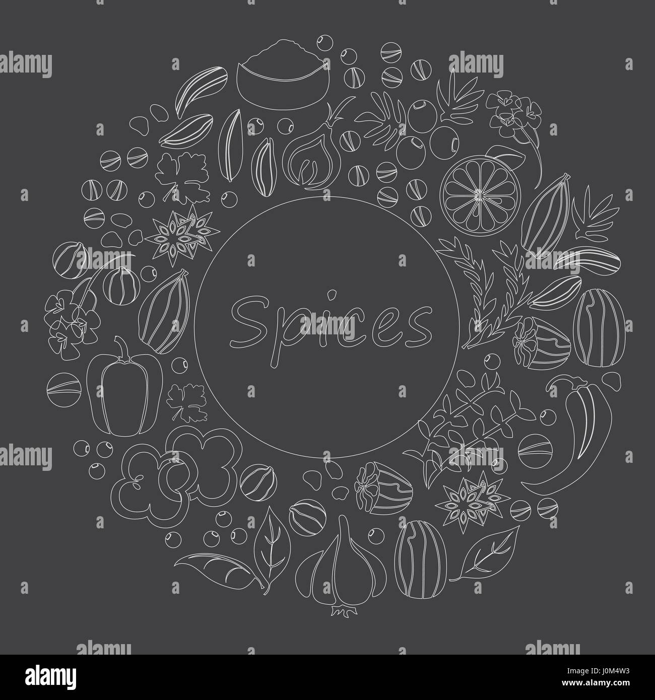 Vector hand drawn set with Herbs Spices Stock Vector Image & Art - Alamy