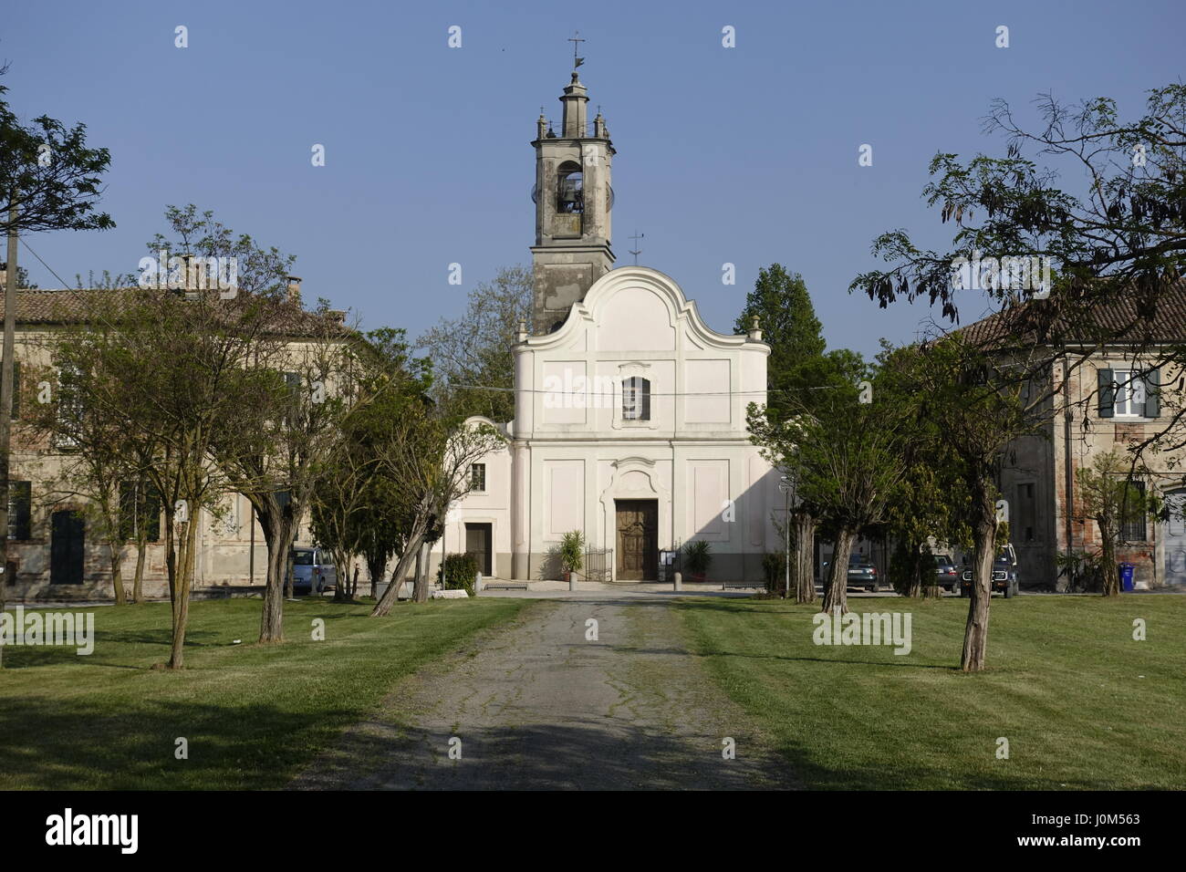 The church of San Benedetto Priorato is a Catholic baroque worship site located in Priory, a small hamlet of Fontanellato, in the province of Parma. Stock Photo