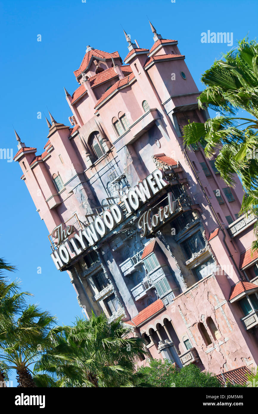 Hollywood Tower Hotel, Hollywood Studios Disney World, Orlando Florida Stock Photo