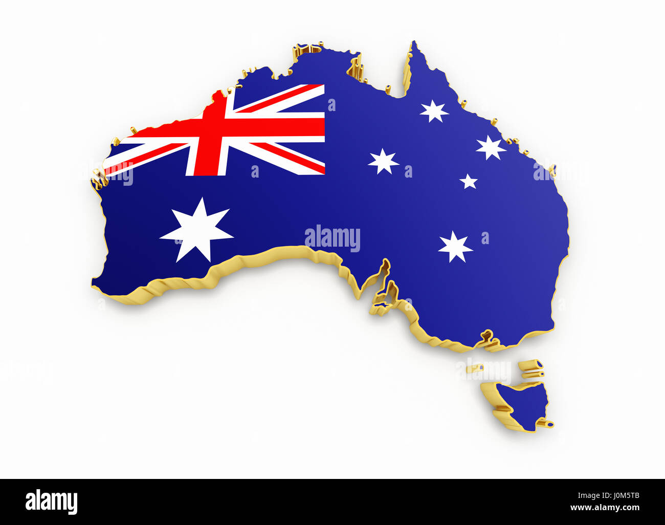 Australia 3d Map Stock Photo