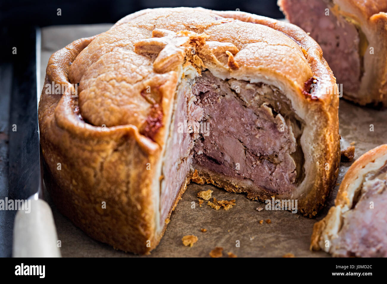 Pork pie traditional British shortcrust pastry Stock Photo Alamy