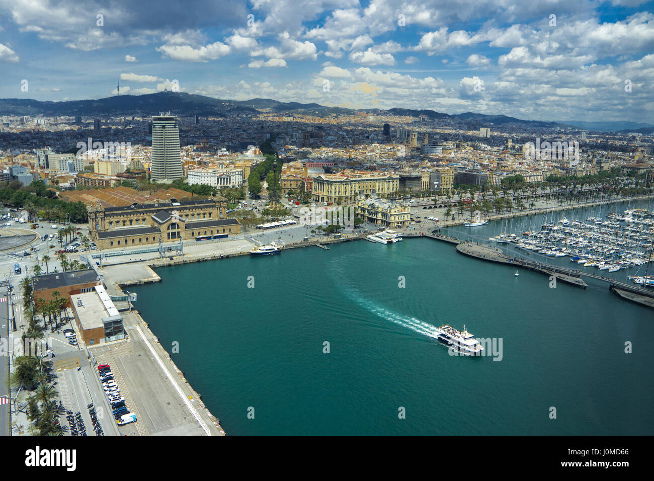 Aerial view of Barcelona Port Stock Photo - Alamy