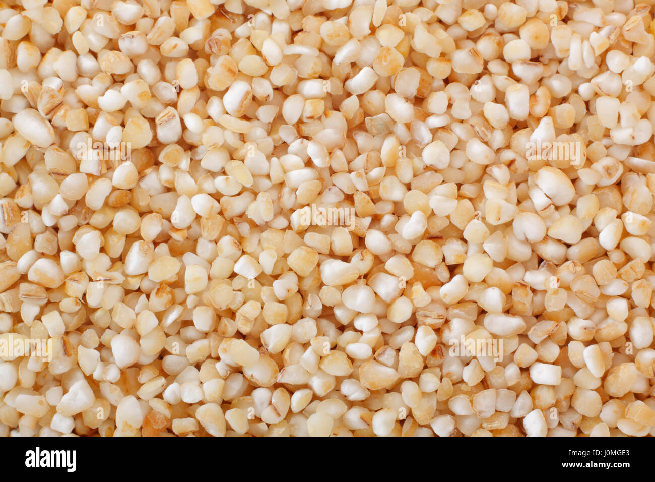 Barley groats close up. Full frame shoot. Stock Photo