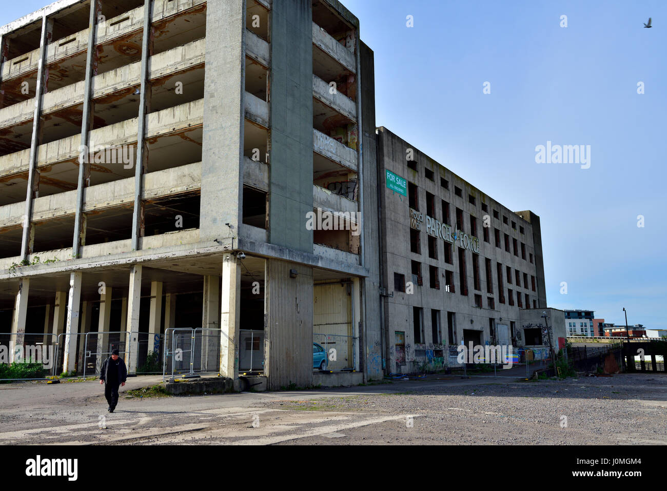 Disused, derelict Royal Mail sorting office in Bristol that the