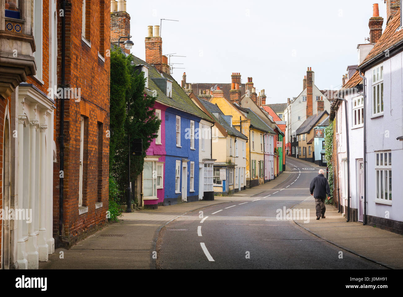 Bungay UK, view of Bridge Street in the centre of the market town of Bungay in Suffolk, England, UK Stock Photo