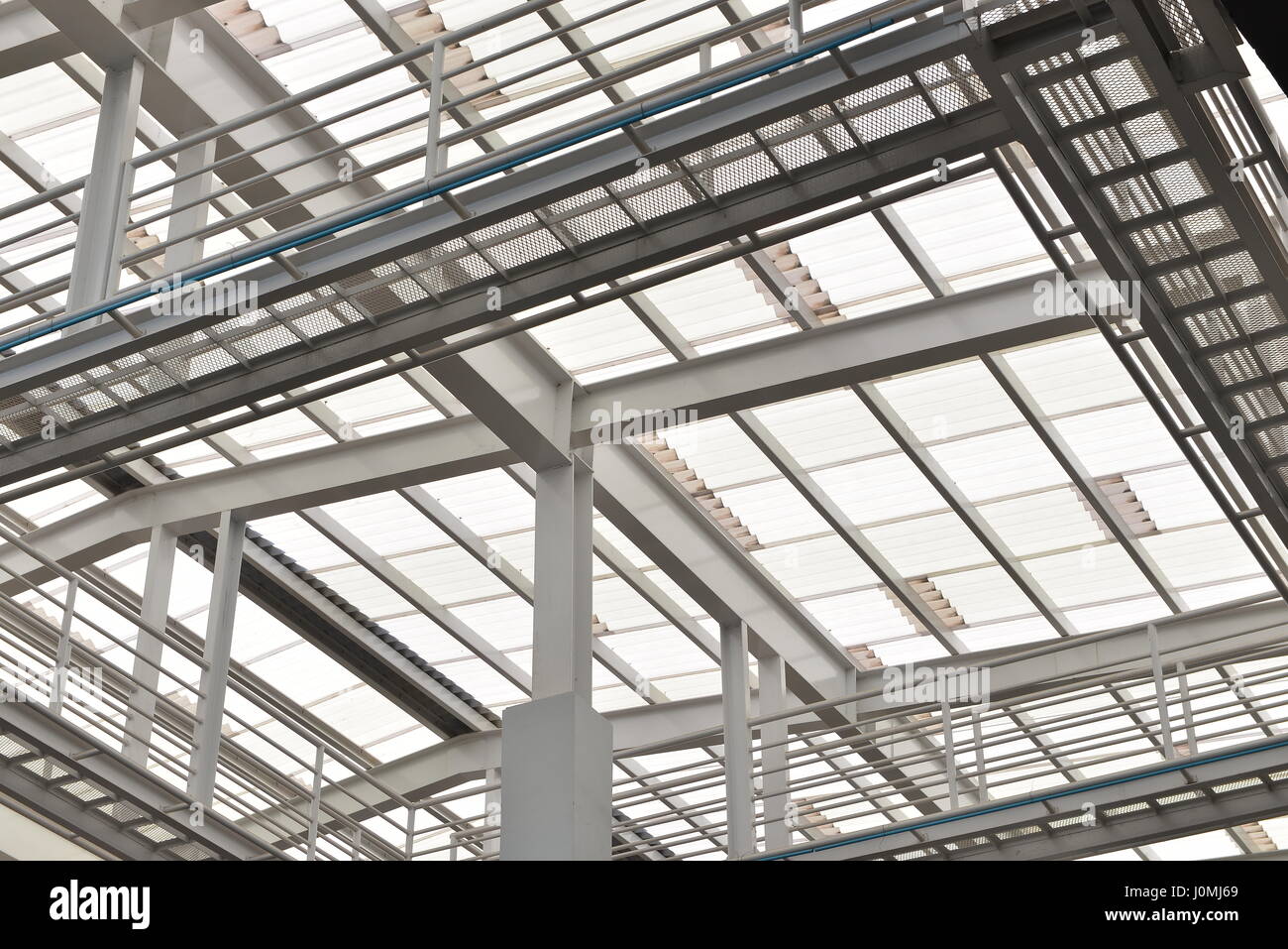 Steel Structure roof, glasses, solar cell, supported Stock Photo Alamy
