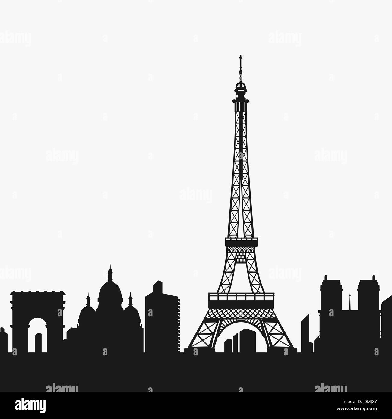 Vector Silhouette of the Eiffel Tower Stock Vector