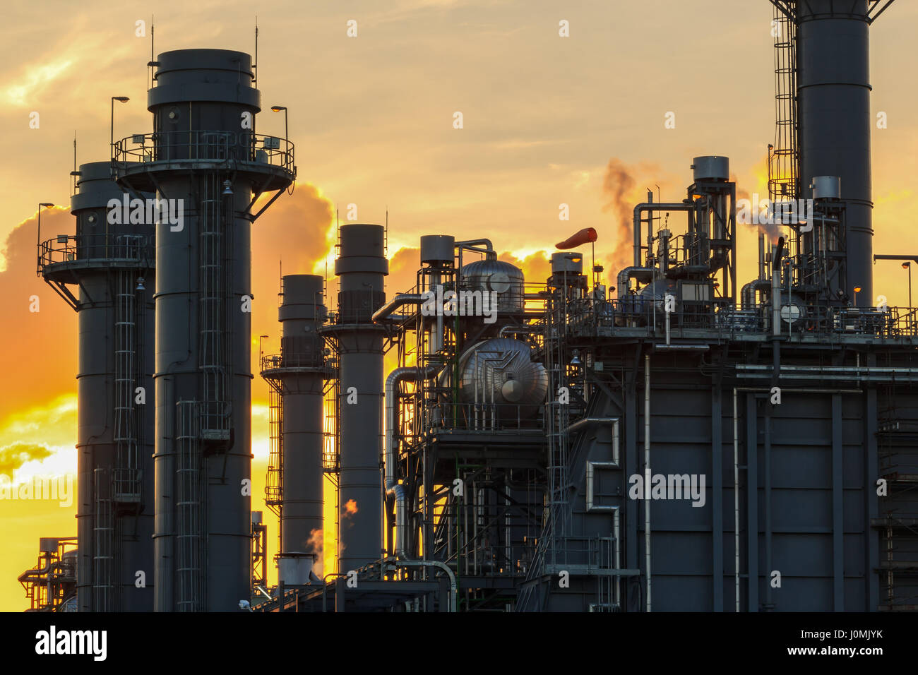 Natural Gas Combined Cycle Power Plant Stock Photo