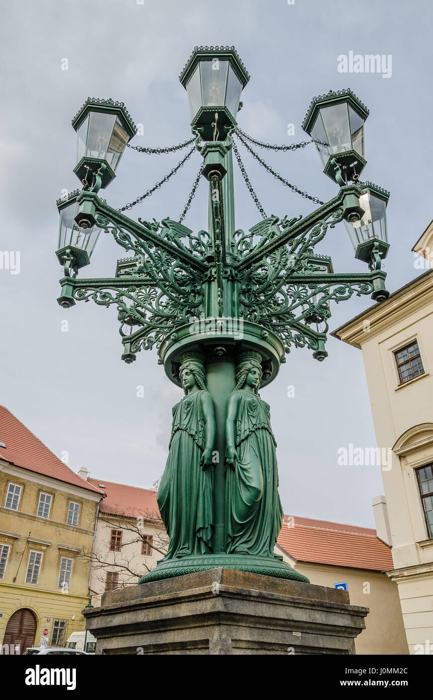 Hradčanské náměstí or Hradcanske Square - architectural treasure trove of Prague Stock Photo