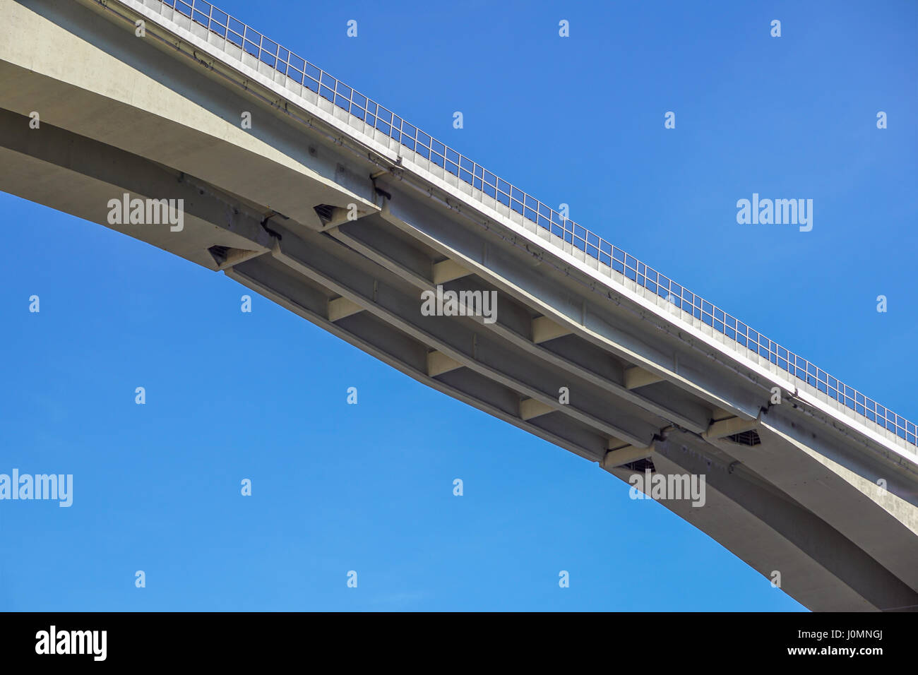 the bottom of bridge . cement structure viewed from below Stock Photo ...