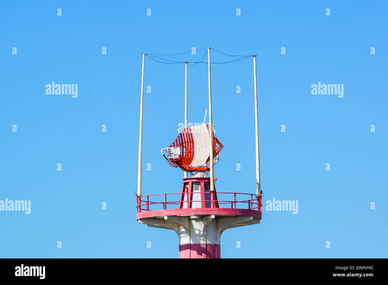 radar in airport, air traffic control and blue sky Stock Photo - Alamy