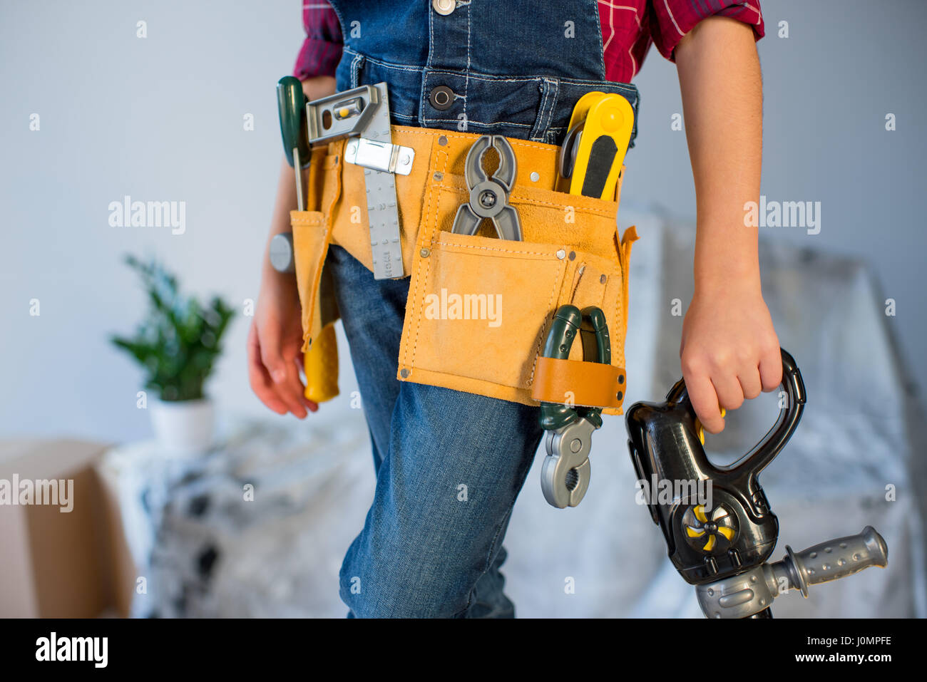 Little girl in tool belt hires stock photography and images Alamy