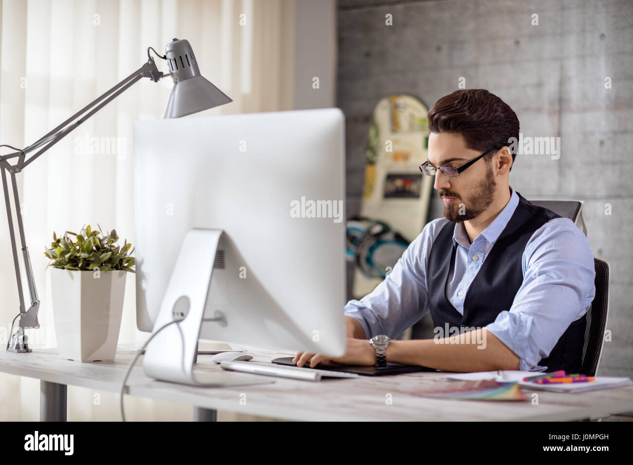 User Using Computer Designer designer using computer for working Stock Photo - Alamy