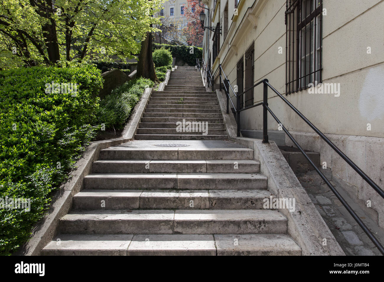Stairs at Buda Castle Hill, Budapest, Hungary Stock Photo