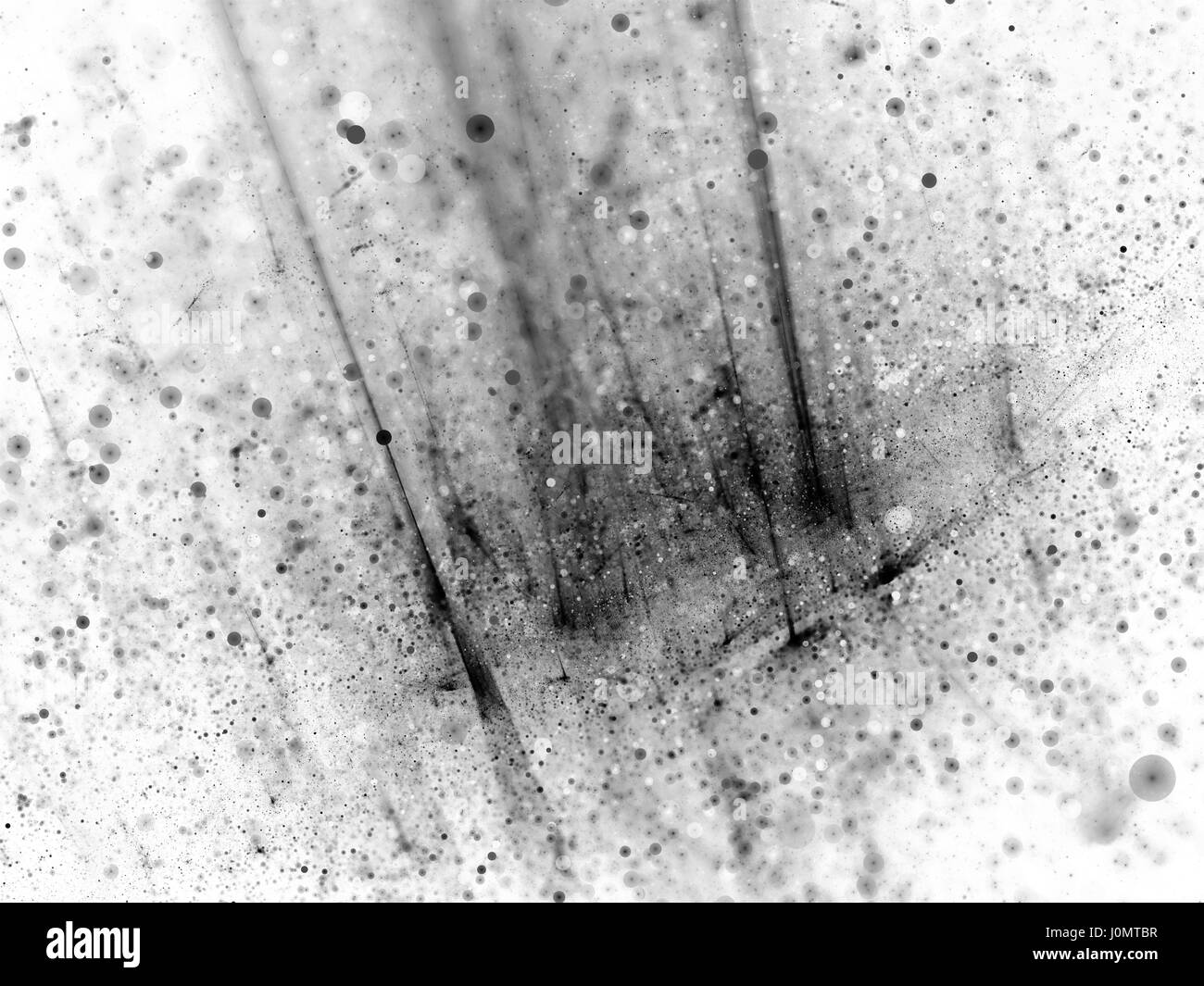 Black and white   big data, particles and rays, computer generated abstract background Stock Photo