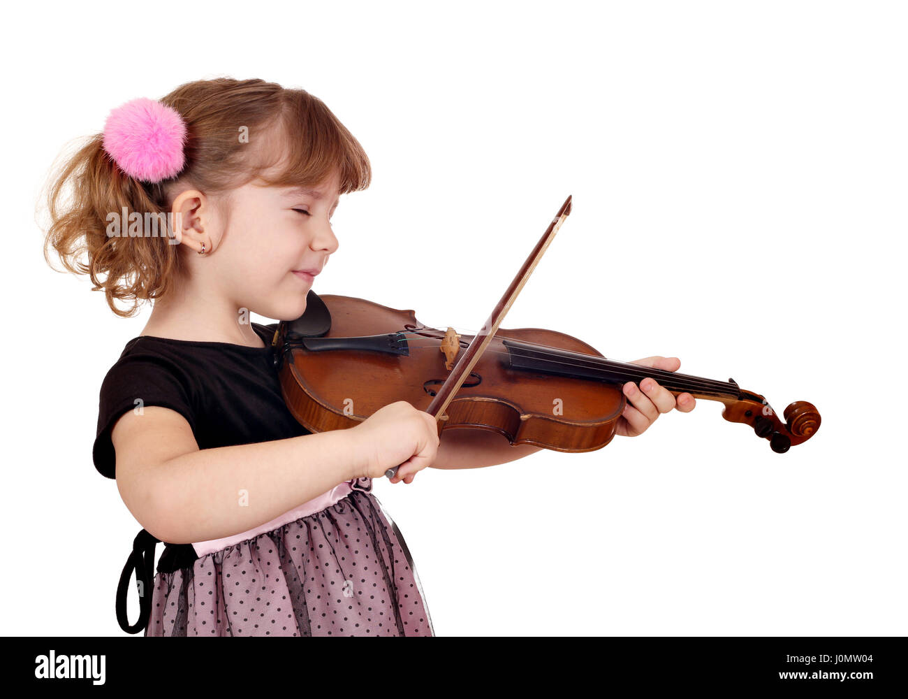 little girl enjoy while playing the violin Stock Photo - Alamy