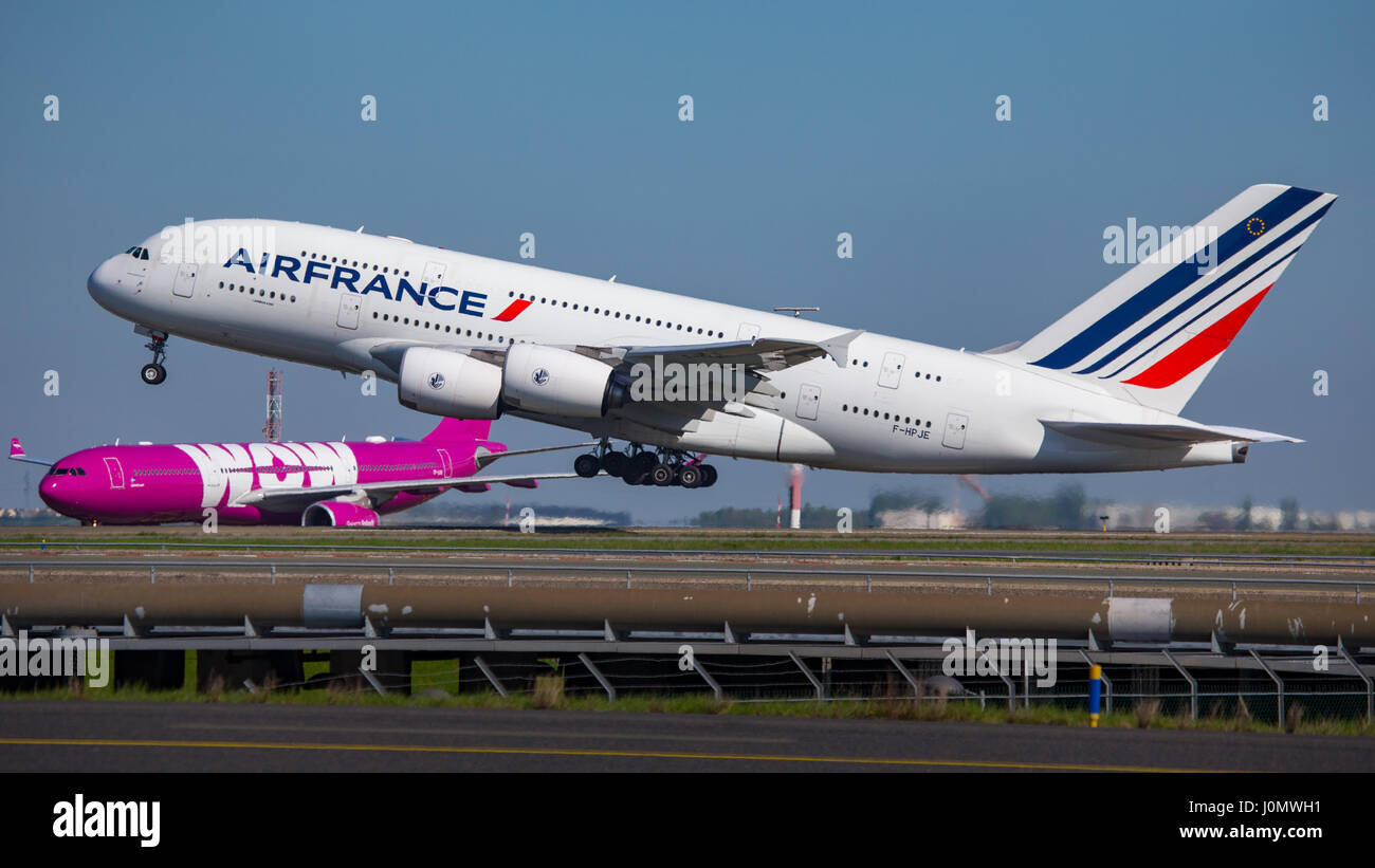 Air France Airbus A380 Aircraft Stock Photo