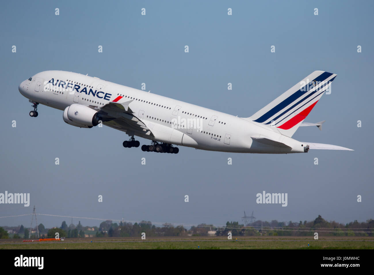 Air France Airbus A380 Aircraft Stock Photo