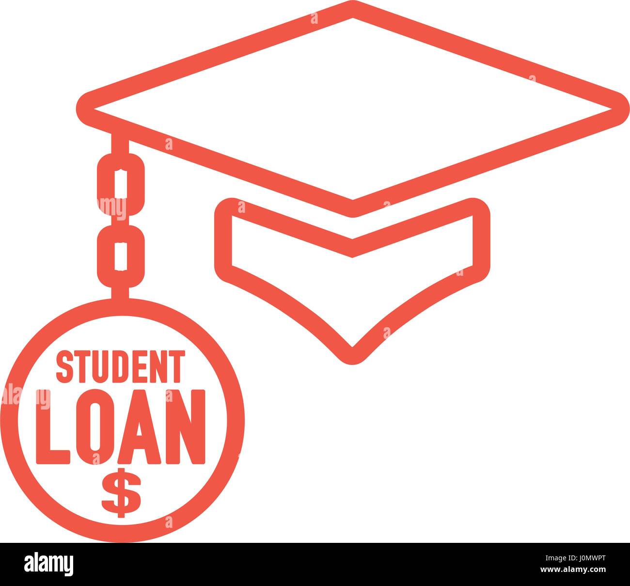 Graduate Student Loan Icon - Student Loan Graphics for Education Financial Aid or Assistance, Government Loans, & Debt Stock Vector
