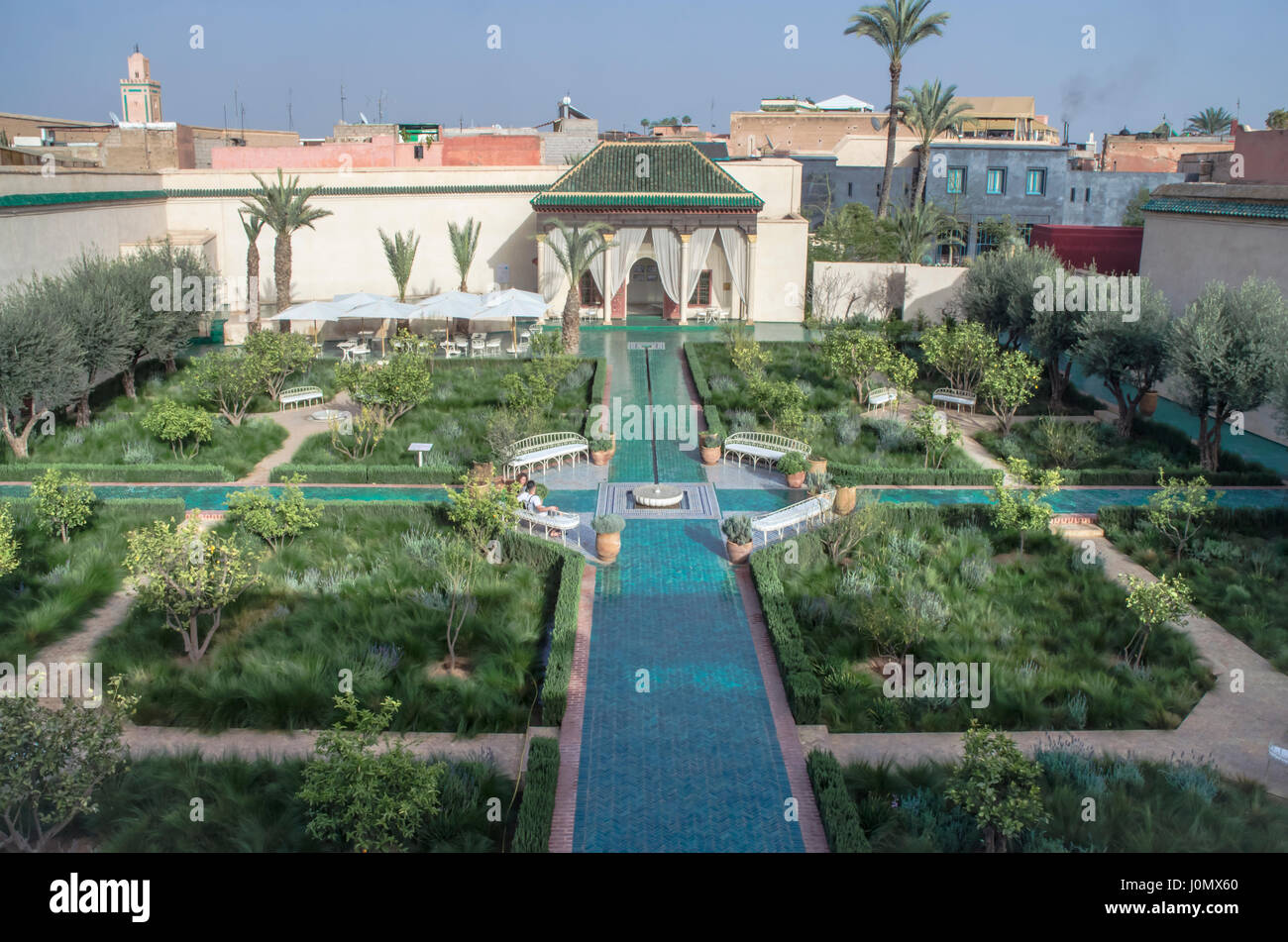 Marrakesh Secret garden Islamic garden layout Stock Photo