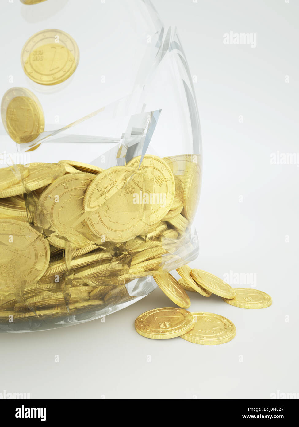 Sand turns into money - 3D rendering Stock Photo