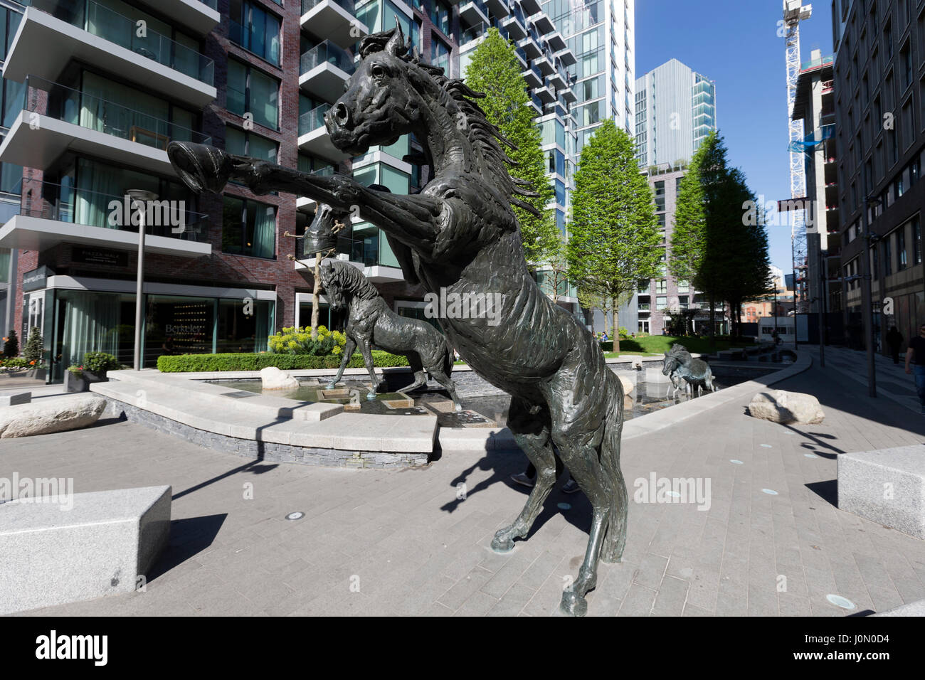 Horse sculptures by Hamish Mackie, commissioned by Berkeley Homes, for