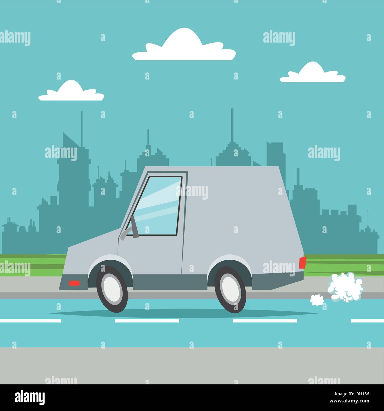 car van transport city background Stock Vector Image & Art - Alamy