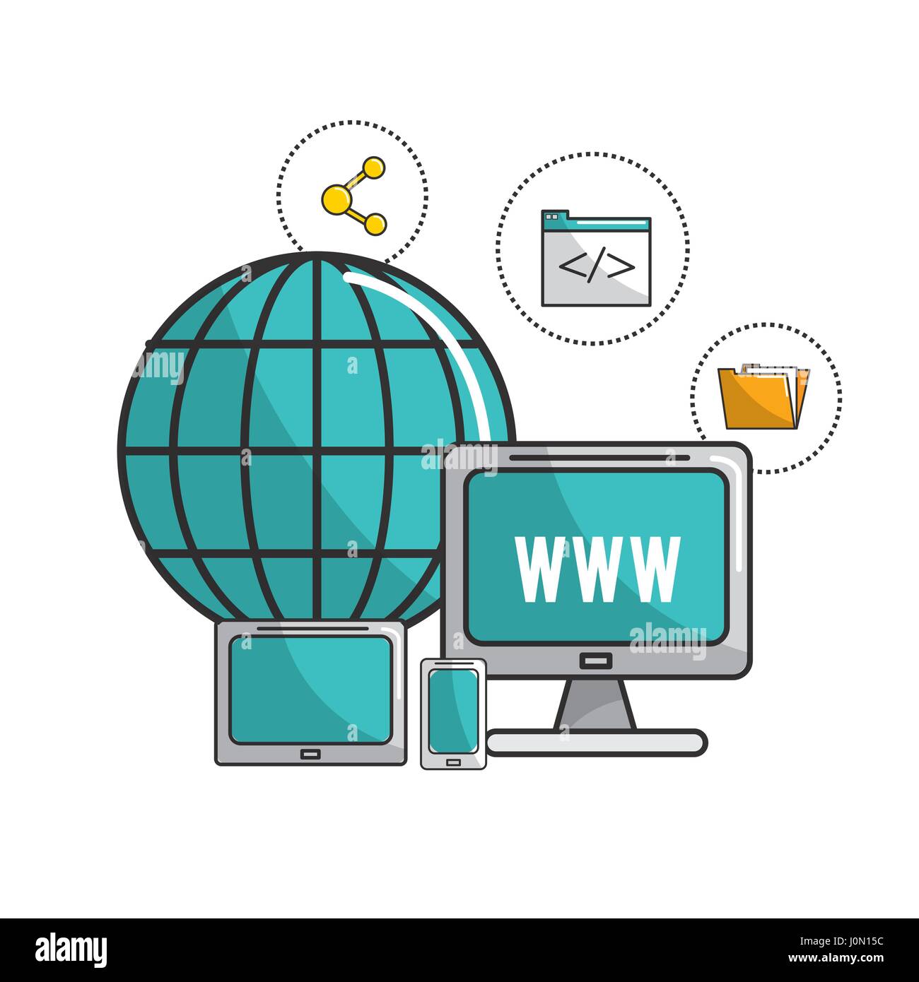 Global computer network cloud computers Stock Vector Images - Alamy