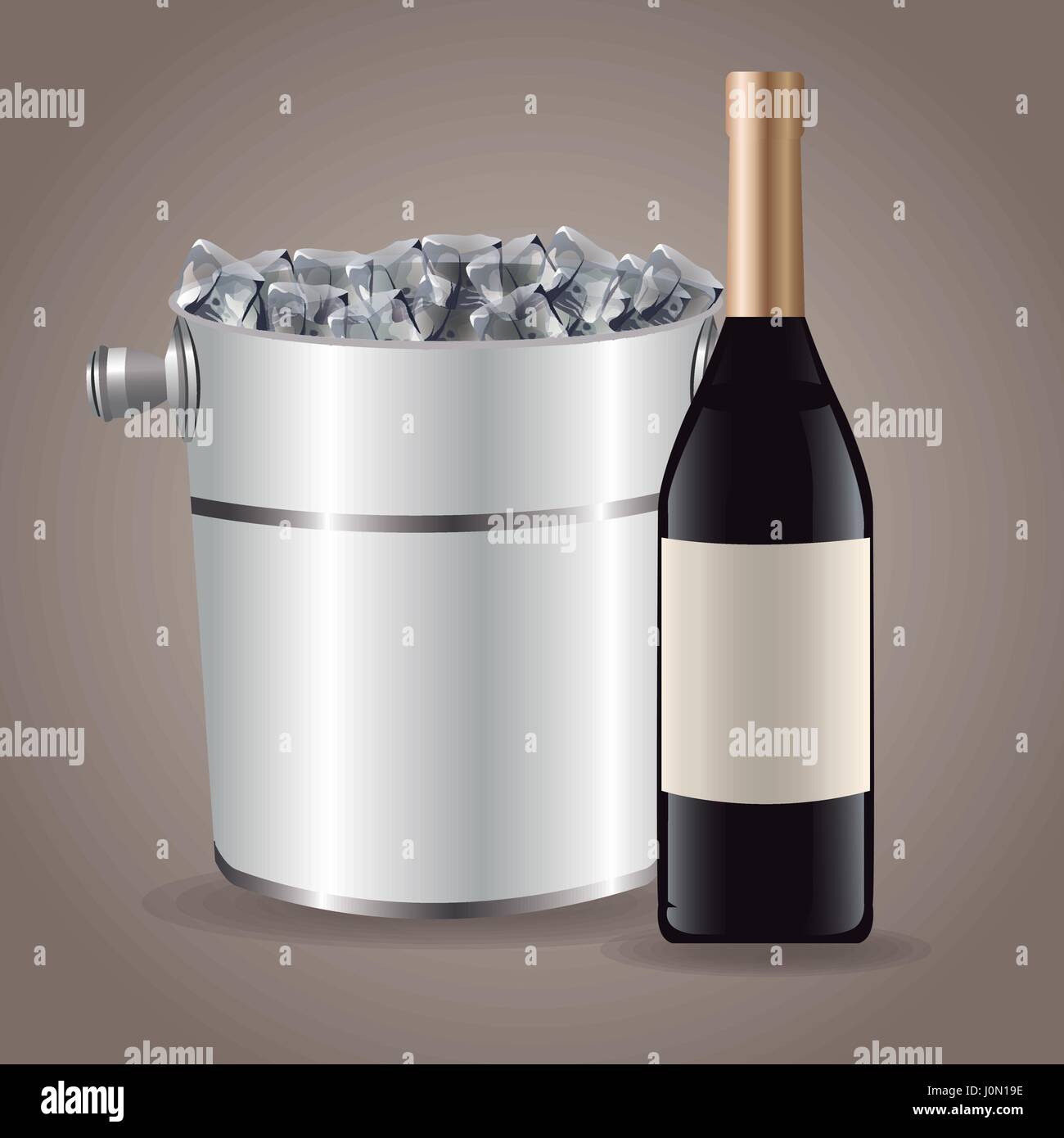 bottle wine ice bucket drink image Stock Vector Image & Art Alamy