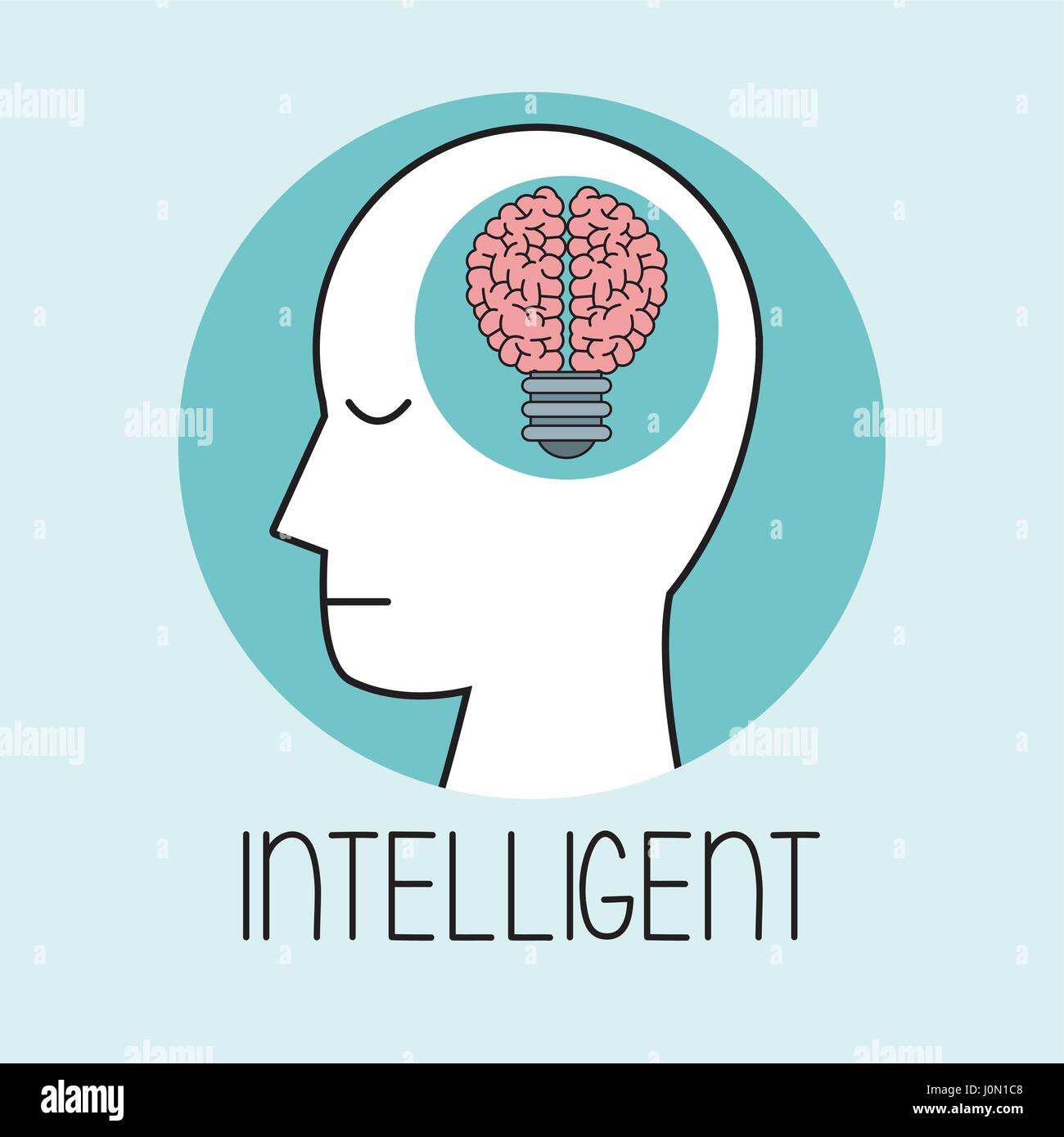 profile human head brain intelligent Stock Vector Image & Art - Alamy