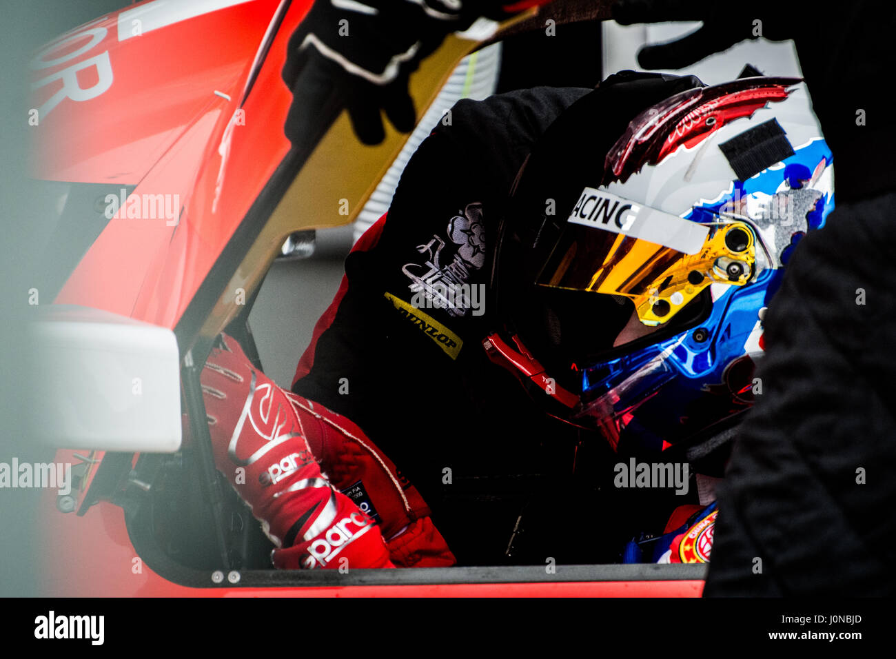 Towcester, Northamptonshire, UK. 15th April, 2017. FIA WEC racing driver Vitaly Petrov and CEFC Manor TRS Racing during practice session for the 6 Hours of Silverstone of the FIA World Endurance Championship at Silverstone Circuit (Photo by Gergo Toth / Alamy Live News) Stock Photo