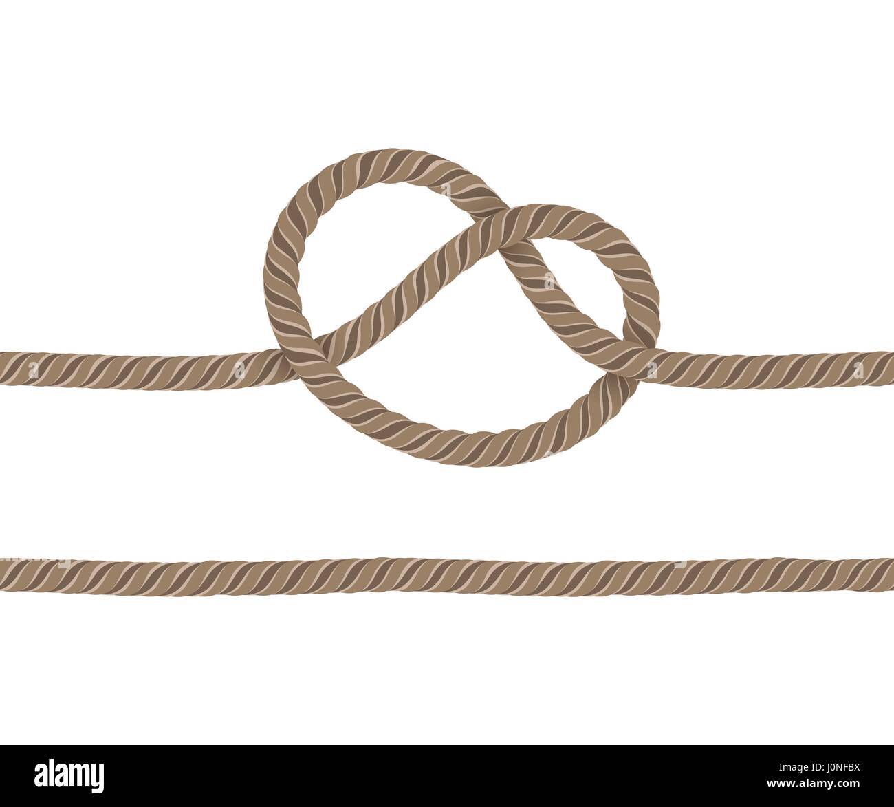 Rope is knotted Stock Vector
