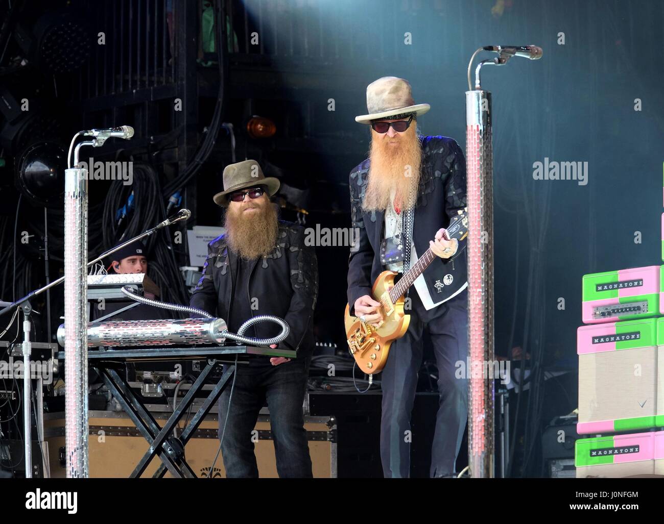 ZZ Top performing at Glastonbury Festival Stock Photo