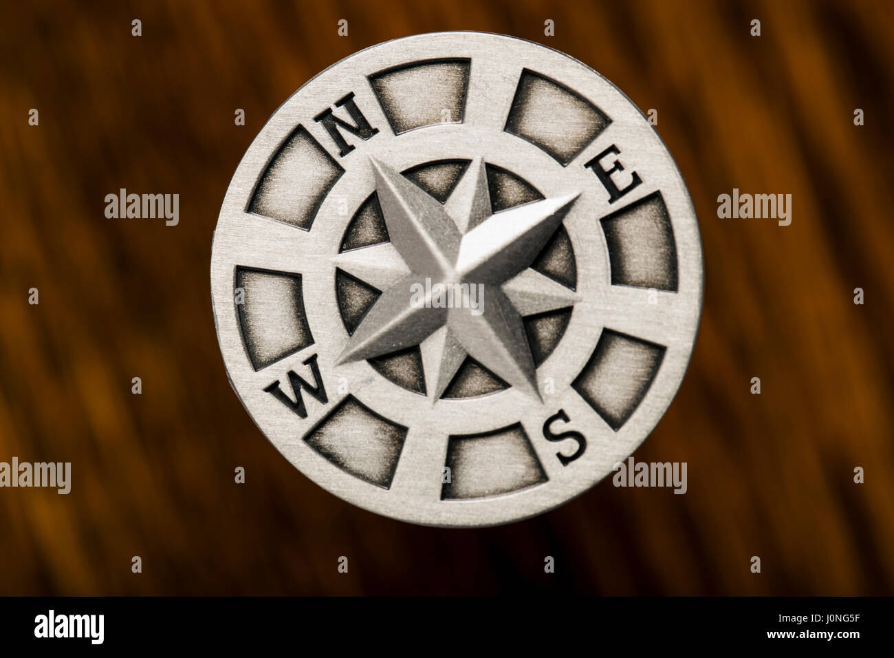 Simple graphic object of a navigational compass rose Stock Photo