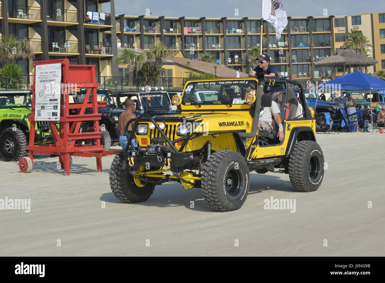 Jeep week at Daytona Beach thousands of jeeps on the beach and on the