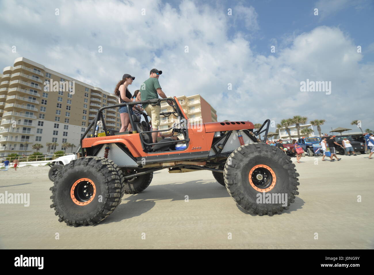 Jeep week at Daytona Beach thousands of jeeps on the beach and on the