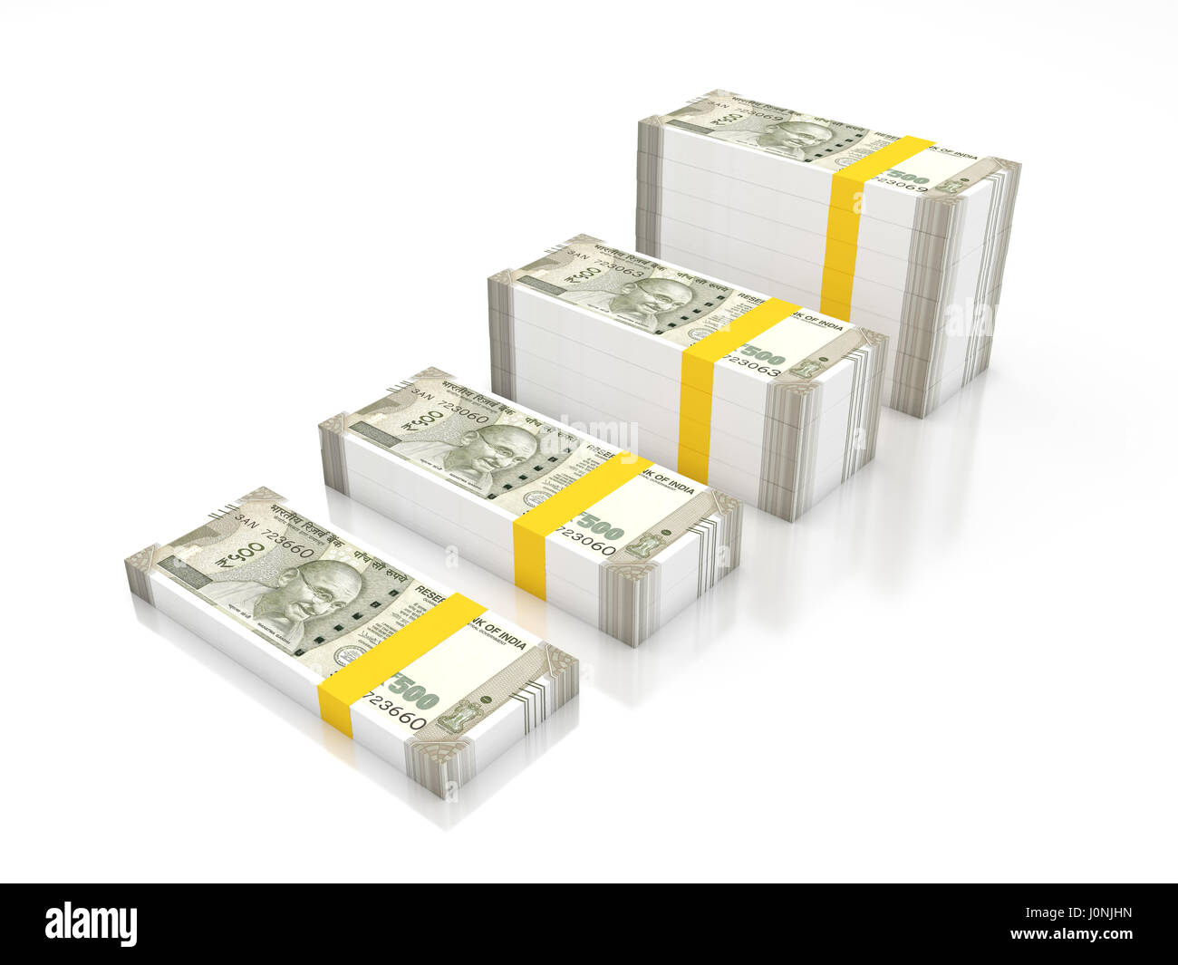 New Indian Currency - 3D Rendered Image Stock Photo