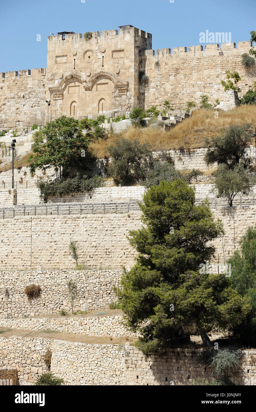 Jerusalem, view of the old city from the Mount of Olives Stock Photo ...