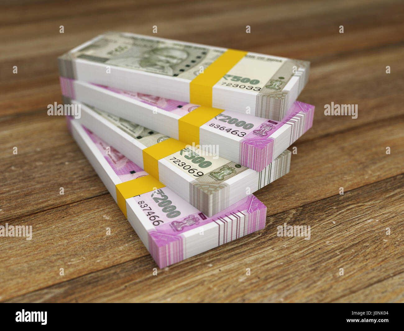 New Indian Currency - 3D Rendered Image Stock Photo