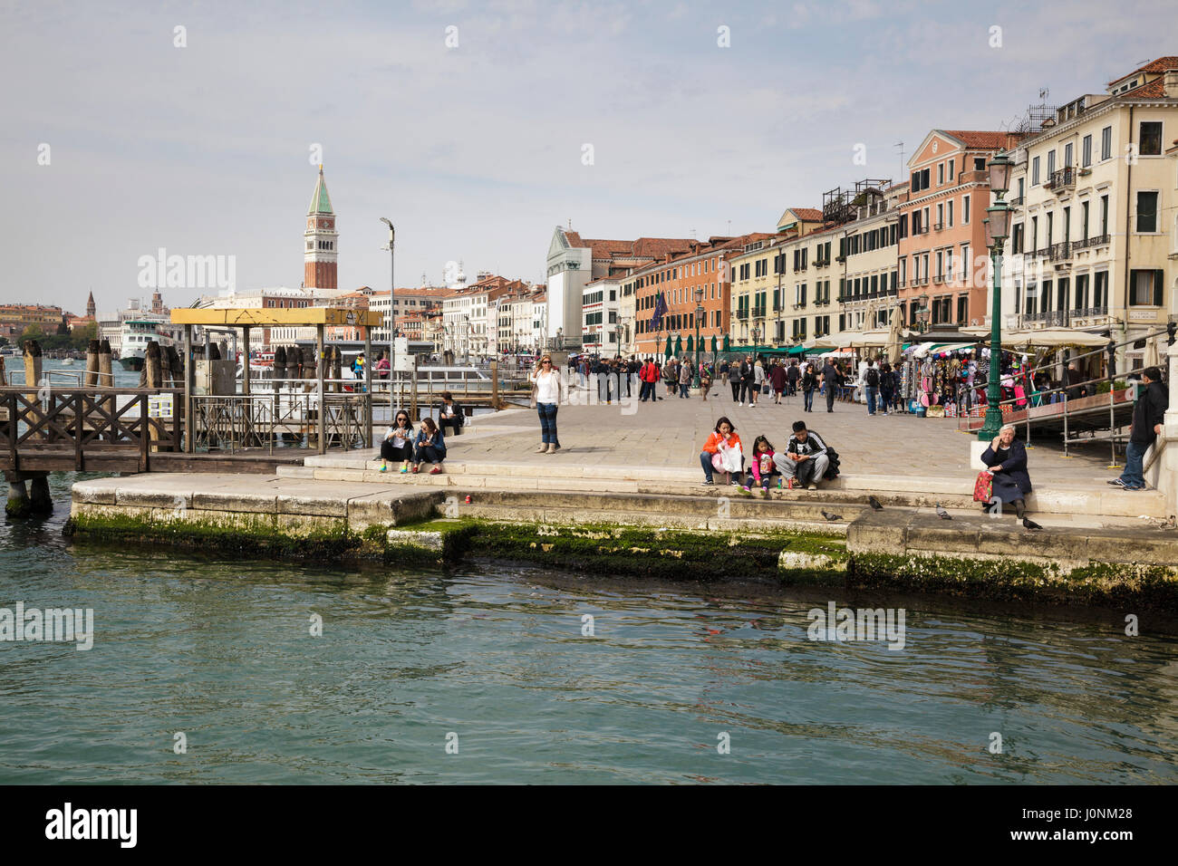 Riva degli Schiavoni, near St Marks Square, San Marco, Venice, Veneto, Italy Stock Photo