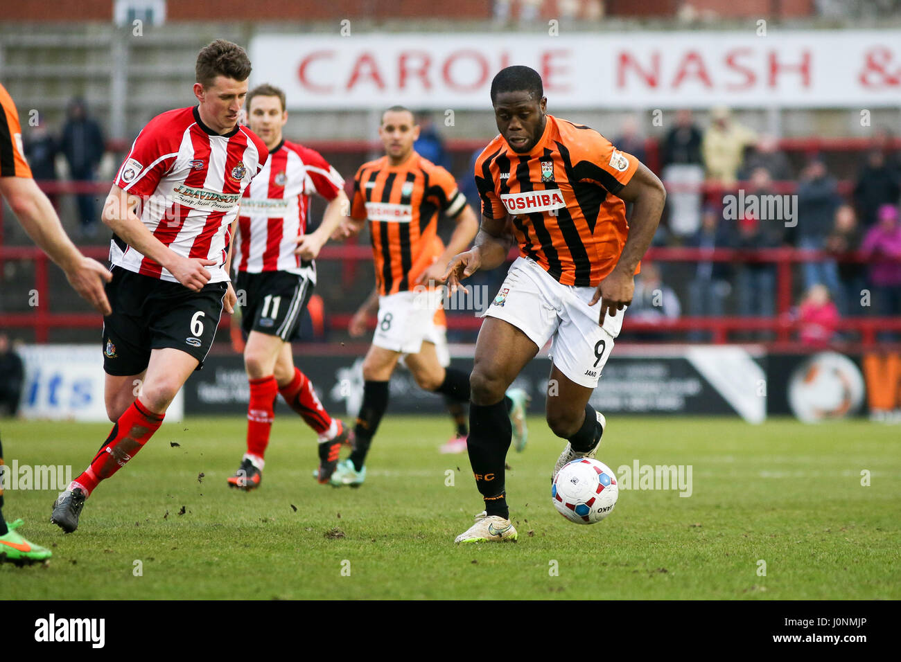 Football match between Altrincham and at the J. Davidson Stadium