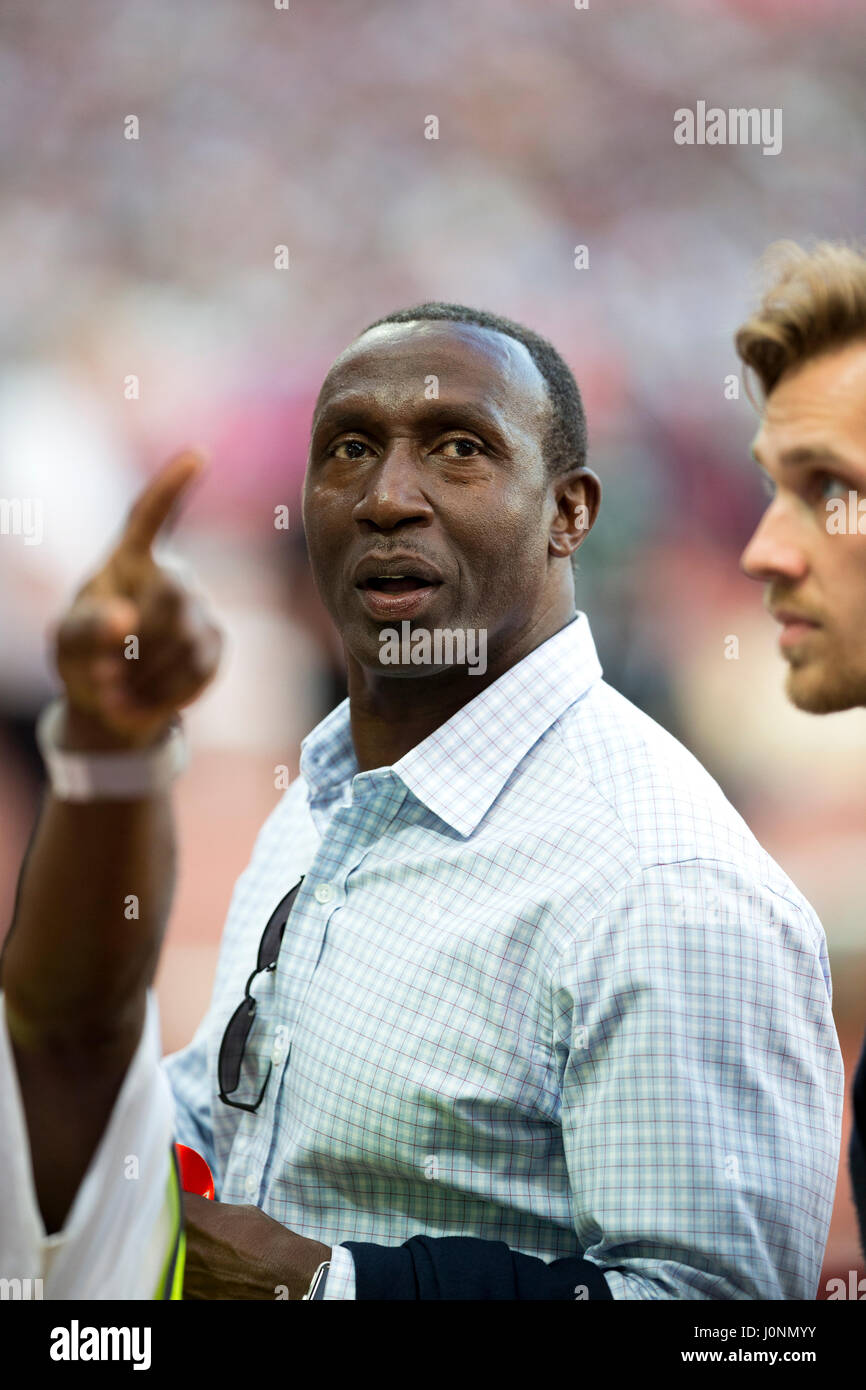 Linford Christie at the IAAF Diamond League London UK Anniversary Games, 22nd July 2016. Stock Photo