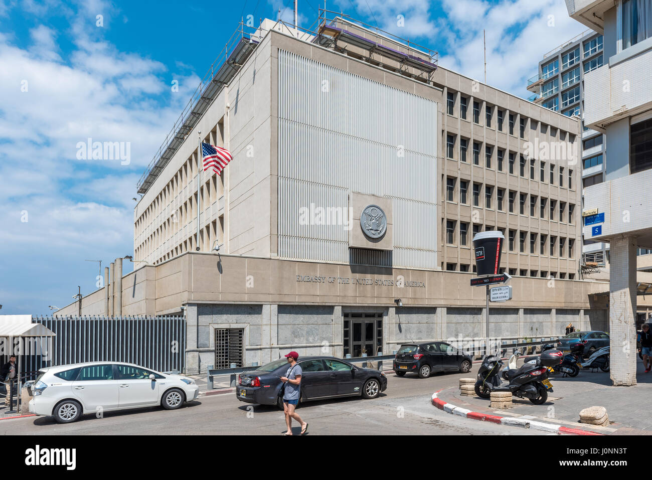 U.S. Embassy in Israel - april 4th 2017, Tel Aviv-Jaffa, Israel Stock Photo