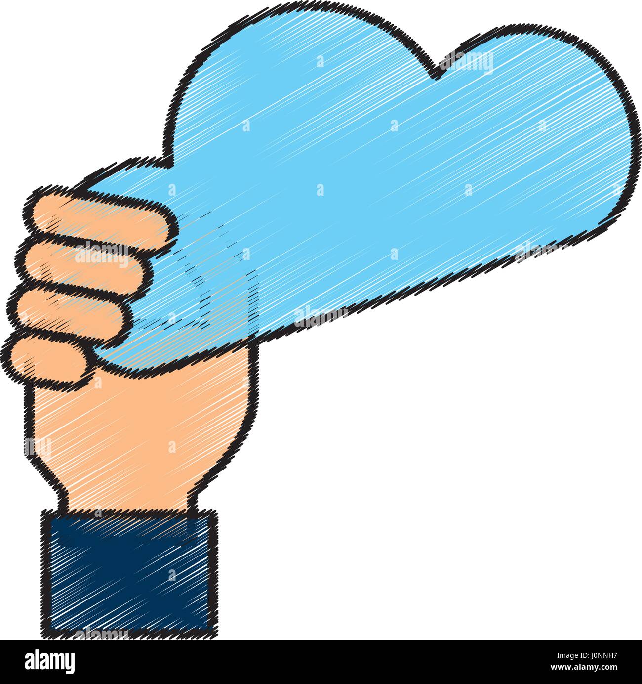 hand human with cloud computing isolated icon Stock Vector Image & Art ...