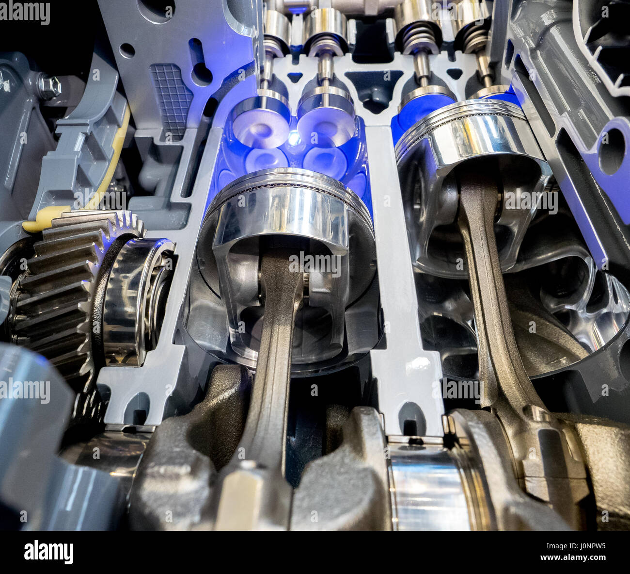 Engine Block With Pistons